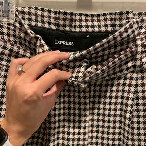 Express High Waisted Gingham Checked Paper Bag Pants Size 2L